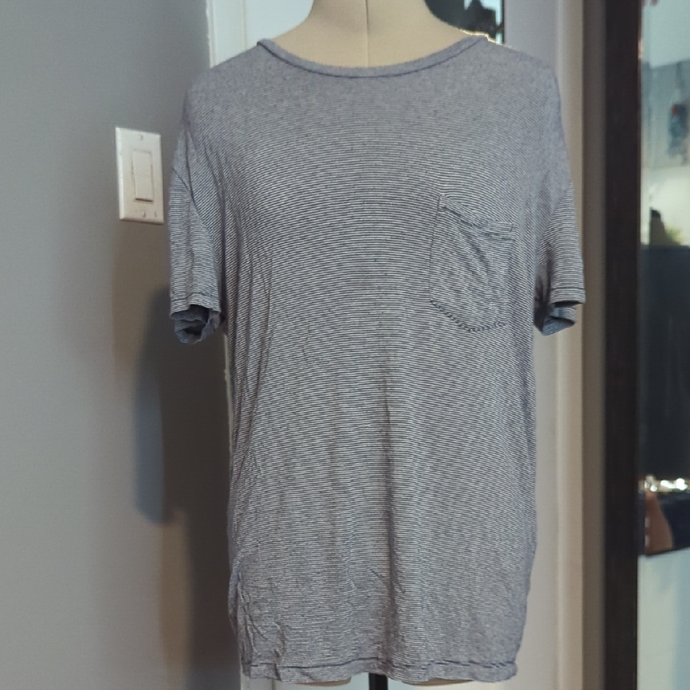 Brandy Melville Gray Striped T-Shirt